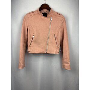 Women’s Banana Republic XS Peach Suede Biker Jacket
